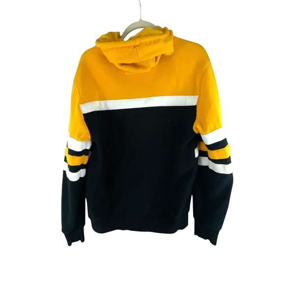 Mitchell & Ness Boston Bruins Head Coach Pullover Hoodie Medium Black Yellow - Picture 2 of 7
